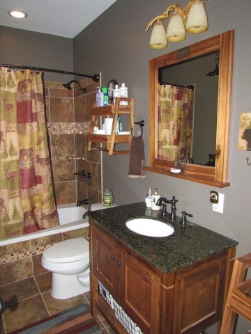 Cedar Siding Custom Home bathroom