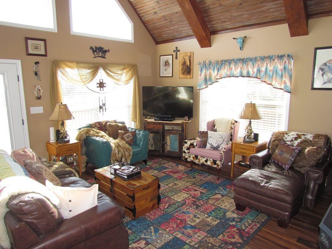 Cedar Siding Custom Home living room