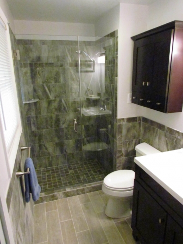 Bathroom Renovation shower and cabinet