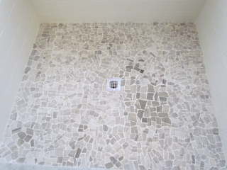 Production Home Upgrade Renovation shower floor