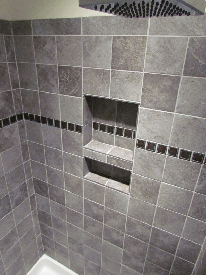 Large Slate Tile Accent Rain Shower